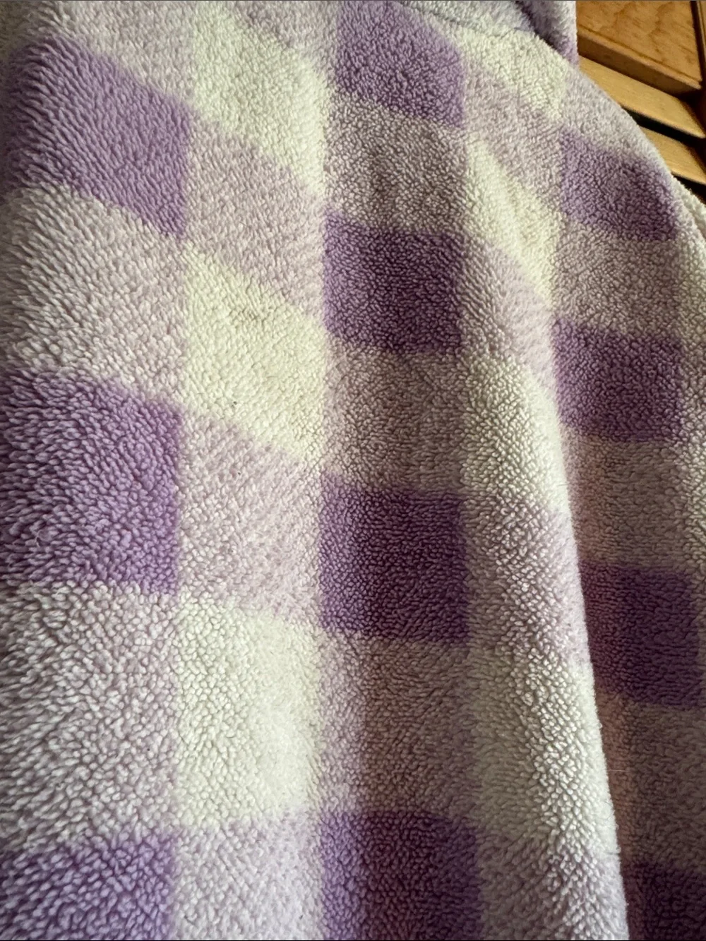 PINK Victoria's Secret Lavender and Cream Check Plush Bathrobe